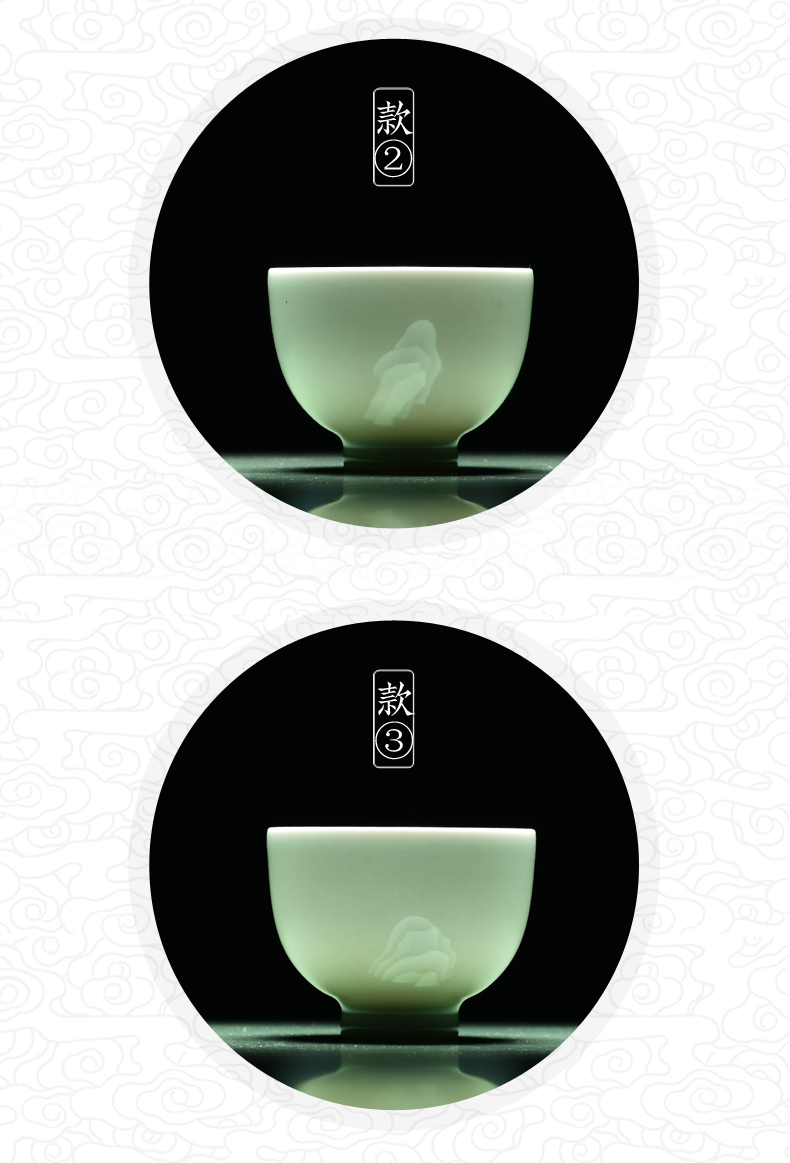 Offered home - cooked shadow in green manual its landscape sample tea cup Shi Yin jingdezhen ceramic cups single tea cups