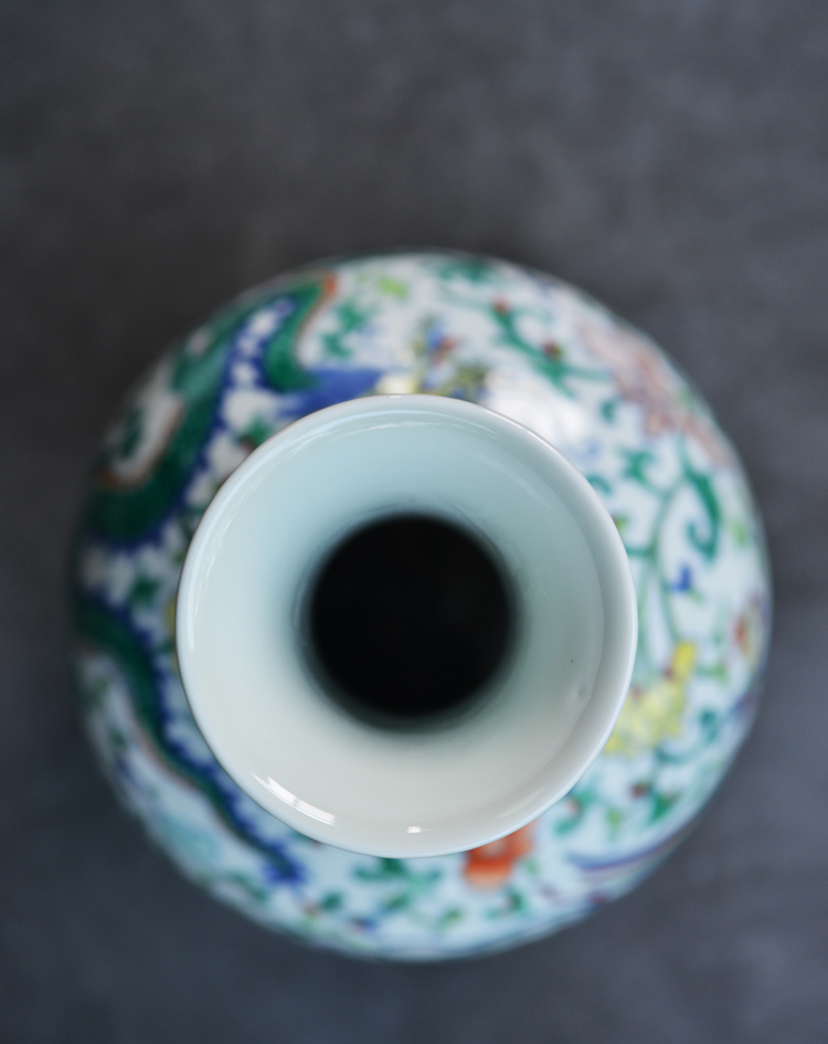 Offered home - cooked hand - made color bucket longfeng grain ears in jingdezhen design manual furnishing articles archaize ceramic vases, flower receptacle