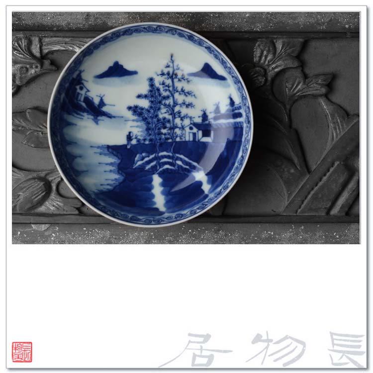 Offered home - cooked reside outside sauce glaze dab of jingdezhen blue and white landscape saucer craft ceramics disc in compote pot bearing plate