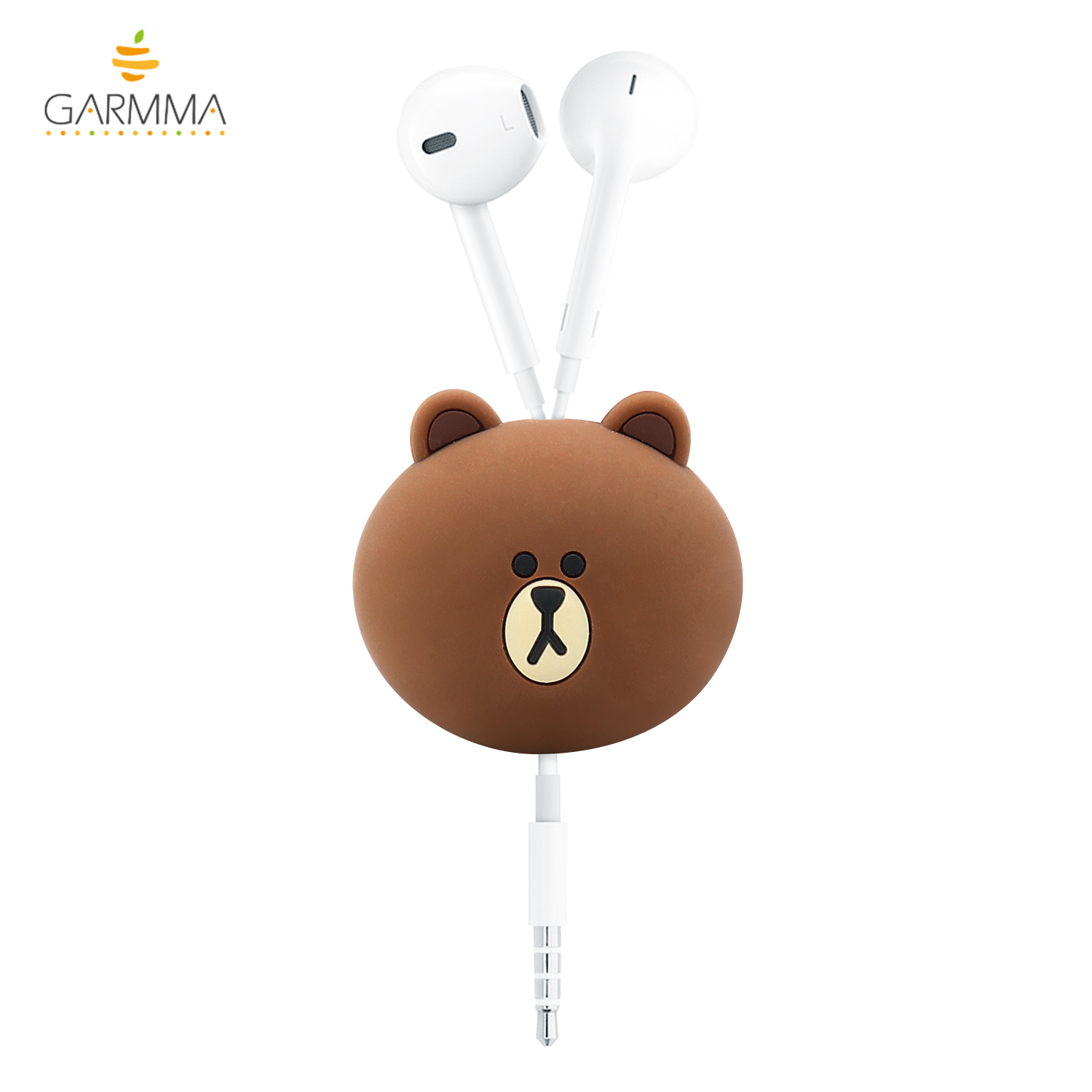 LineFiends Brown Bear Connie Rabbit Cute mini cable management headset winding machine Creative mobile phone reel female