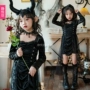 Halloween trẻ em Gothic đậm phù thủy váy bé gái quỷ nhỏ cos trang phục phù thủy trang phục sân khấu google halloween 2018