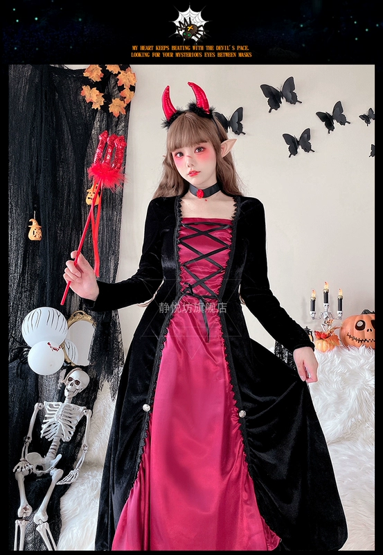 Người lớn trang phục hóa trang Halloween Phù Thủy trang phục nữ hoàng ma cà rồng trang phục cosplay hộp đêm Đảng Carnival Đầm