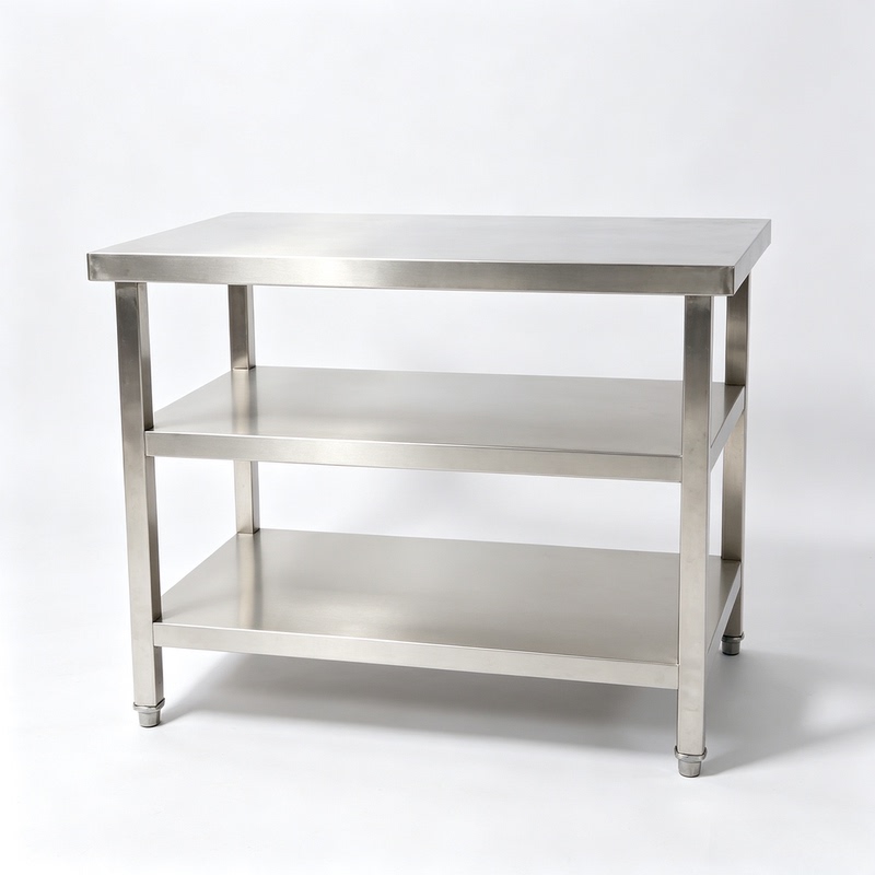 Extra-Thick Stainless Steel Square Tube Workbench Shelf, Prep Table Rack, Oven Storage Rack, Restaurant Table Partition Countertop