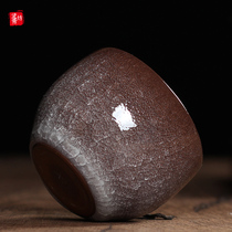 Longquan Celadon Ge Kiln Teacup Master cup Single cup ice crack Gongfu tea set Puer Tea Cup Zhou Xiaojun handmade cup