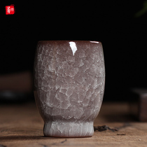 Longquan Celadon Zhou Xiaojun Handmade master cup Smell incense cup Ge Kiln ice crack glaze Tea cup Puer tea cup single cup