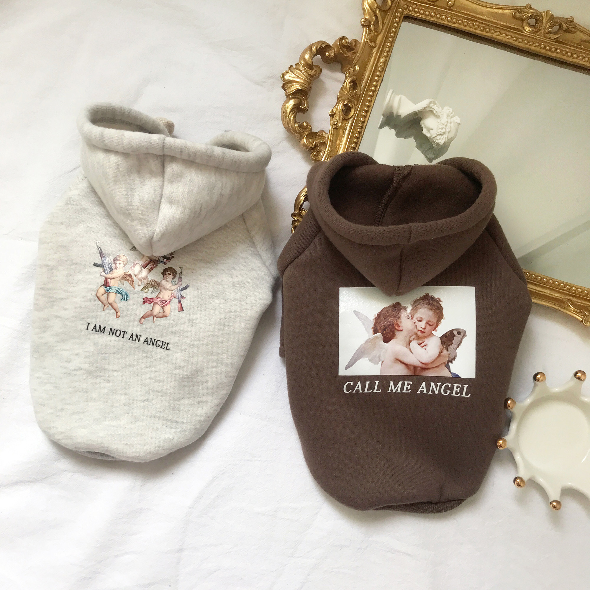 Custom Angel pet cotton sweater Teddy dog ​​autumn clothing British short small milk cat clothes anti-hair loss autumn retro