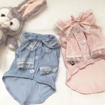 Autumn new pet French lace shirt baby dog teddy dog dog dress cat dress autumn dress princess