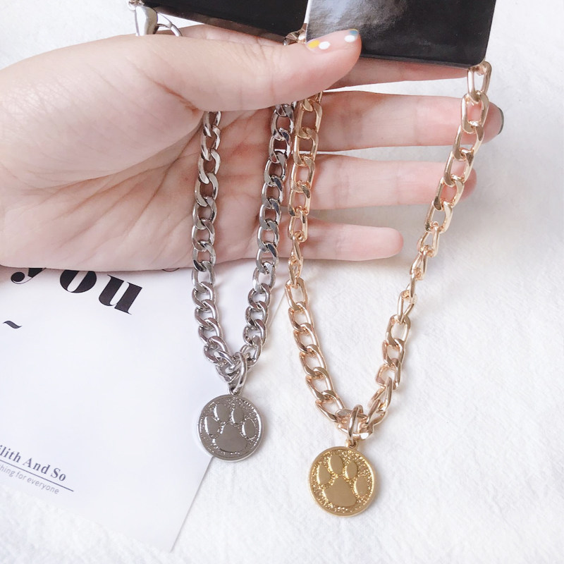 Teddy Dog Necklace Tide Brand Cat Gold Chain Bull Terrier Collar Medium and Large Dog Necklace Pet Fadou Jewelry