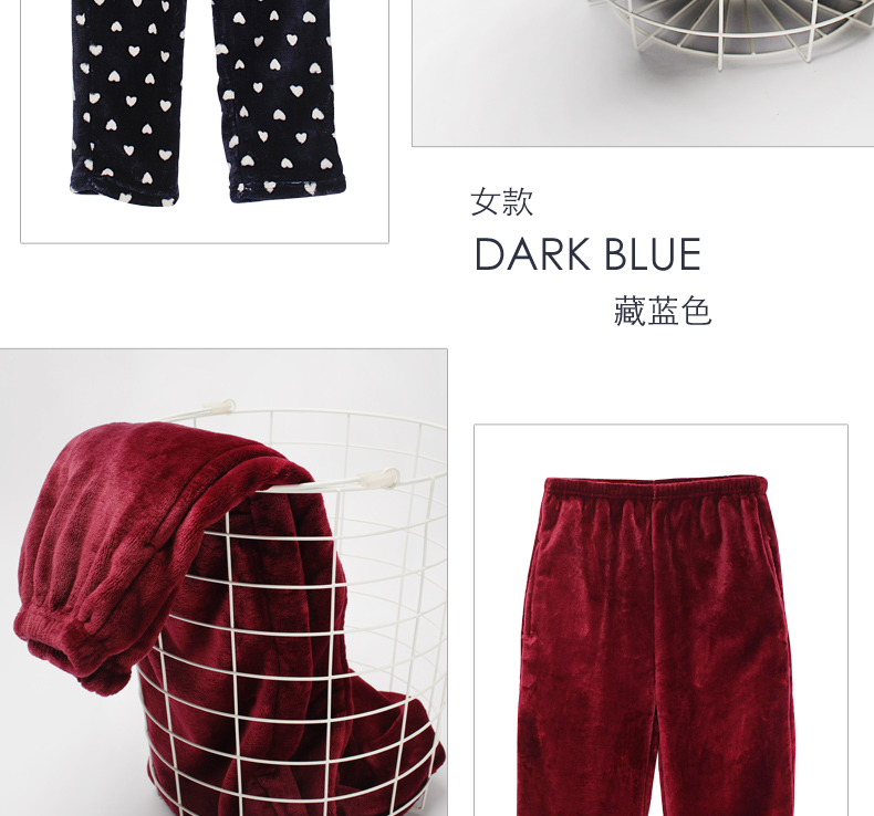 2 quần ngủ nam cực dày mùa đông cộng với nhung nữ flannel quần nhà kích thước lớn quần nhung san hô quần lửng nữ
