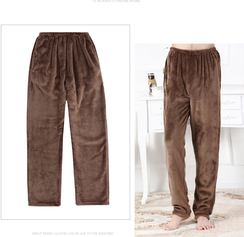 2 bộ đồ ngủ flannel ở Nam Cực mùa đông nam dày ấm cộng với quần nhung nhà san hô quan sot nam