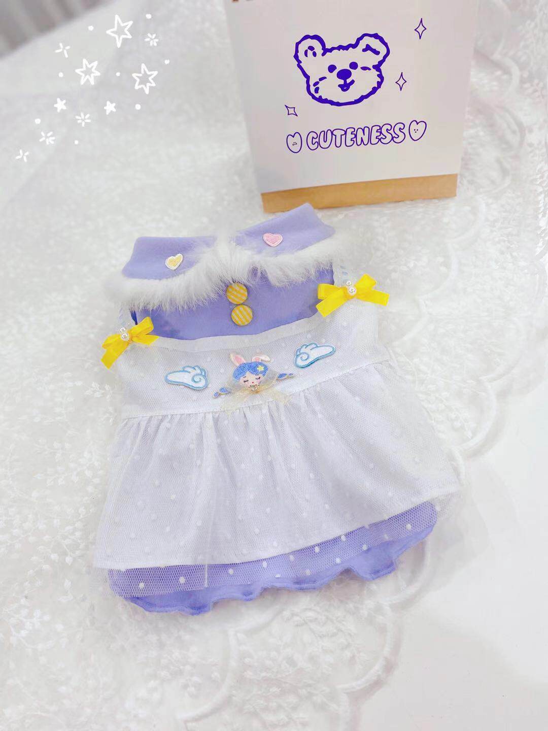 Original handmade custom pet clothes autumn and winter warm home cute bottoming shirt Teddy Bomeifadou