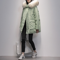 Two sides wear short down and down clothes woman little sub 2021 Winter fit new Korean version large fur collar double-sided thickened jacket tide
