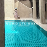 Дорожный синий зеленый бассейн, мозаика, головоломка, делается под заказ