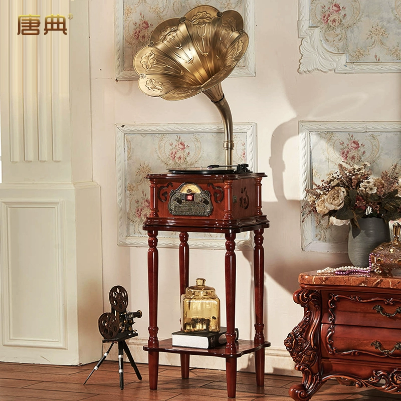 Tang Dian Gramophone Antique Big Horn Antique Vinyl Record Player CD Radio Retro Đa chức năng Hát - Máy hát