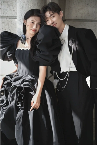 Реквизит для фотографии для влюбленных, ретро свадебное платье, накидка, рукава фонарики, юбка-пачка