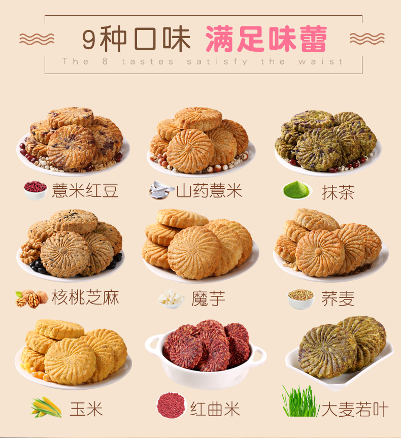 健元堂 薏米红豆燕麦代餐饼干  450g 图3