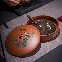 Zisha ceramic 357 tea cake jar large Puer tea wake tea pot White Tea sealed tea box tea jar packing box