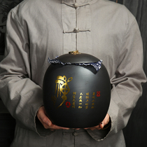 Purple sand tea cans extra large ceramic sealed cans Puer wake tea tank retro home 2kg bulk tea storage tank