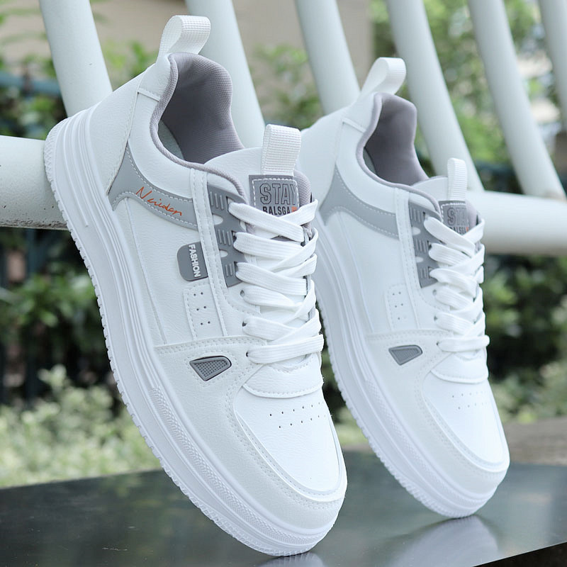 Spring and Autumn Leather Waterproof Sports Shoes for Men 2025 New Versatile White Shoes Trendy Casual Niche Sneakers