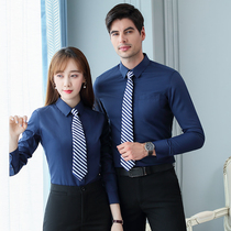 Men and women Career dress shirt Long sleeves Banking Work clothes 4S Shop Business Fashion White Lining Custom Embroidello