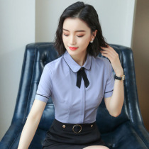 Gray professional shirt womens short-sleeved 2021 new summer thin fashion foreign style white shirt work clothes suit summer