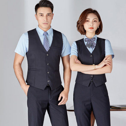 Men's and women's summer professional vest with the same suit business interview formal dress hotel front desk uniform bar work clothes female