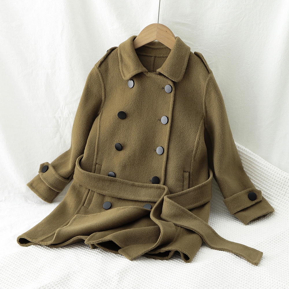 Children's medium long version of double sided, cashmere big coat girl fur coats autumn winter child clothes boy, son of a large coat of clothing