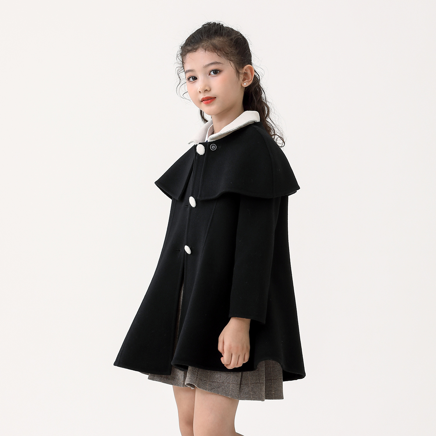 The girl's fur coat 21 autumn winter new children, what about the double face, the cashmere big clothes dress foreign Herbene style clothes
