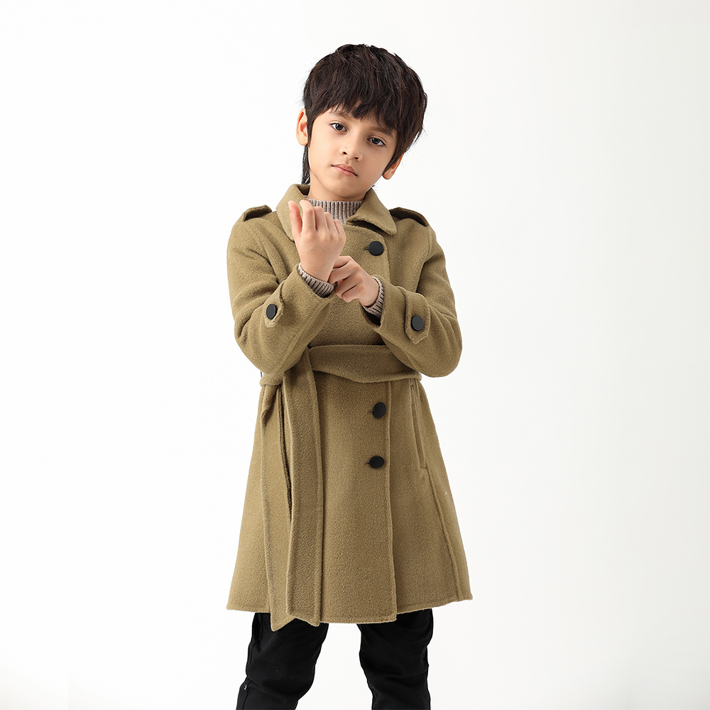 Boy's fur coat girl girl medium long version double face, cashmere big clothes children great boy foreign pie autumn winter?