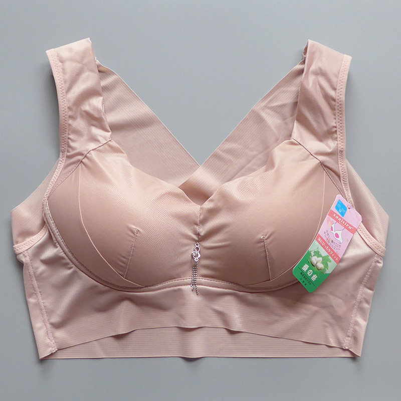 Non-marking wide shoulder strap underwear gathered without steel ring non-slip large size to receive auxiliary milk plus fertilizer and increase vest style sports bra