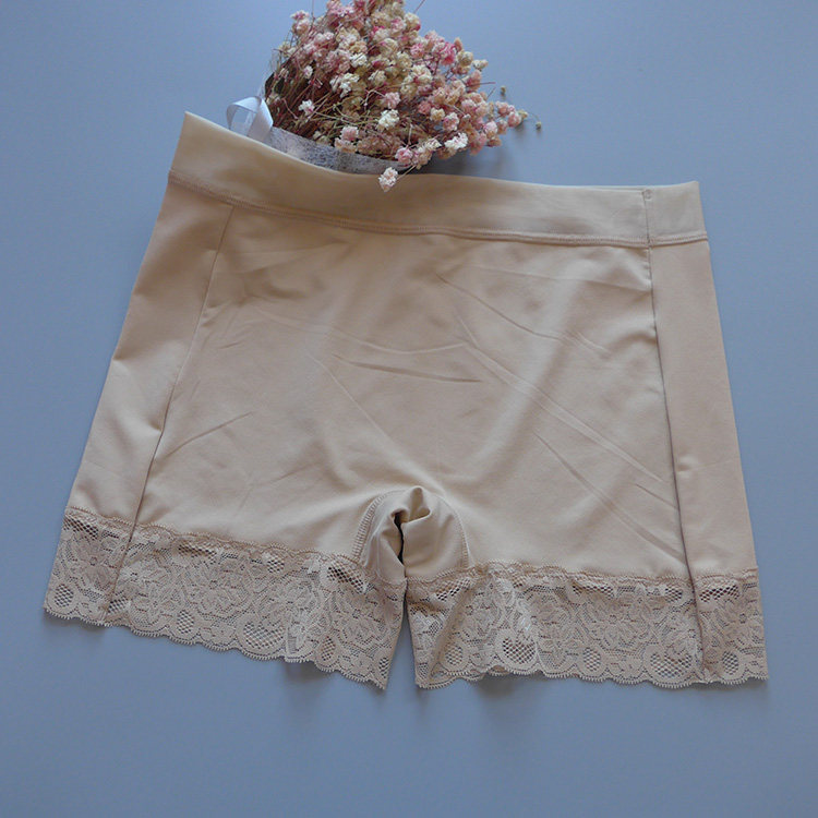 Safety Panties, Panties, 2 in 1, Summer, Shade-proof, Mid Waist, White, Women's Milk Silk, Square, Boxer Briefs 
