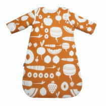 Organic cotton printed baby baby sleeping bag Autumn and winter anti-kick quilt Newborn two-way zipper detachable sleeve vest kimono