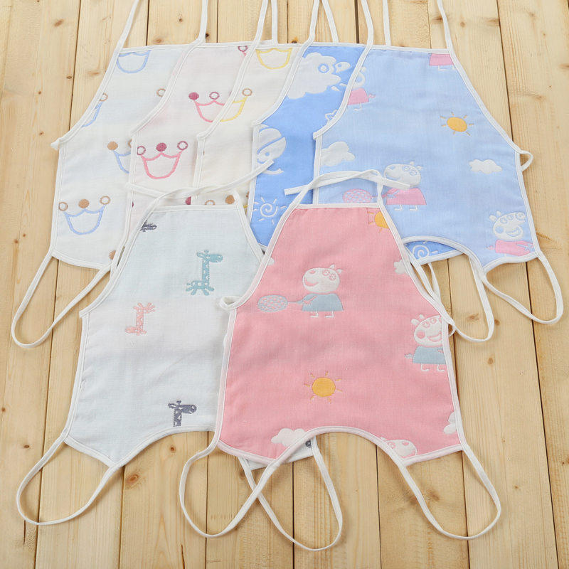 Baby belly bib protects umbilical cord natural organic colored cotton gauze belly bib factory direct sales