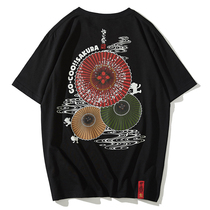Summer new Wukong shop T-shirt mens short sleeves go-coo oil paper umbrella personality student Tide brand Cotton half sleeve