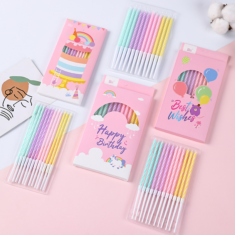 Birthday Candles Cake Baking Decoration Spiral Curve Children's Creative Romantic Trendy Party Colorful Smokeless Odorless