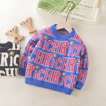 Boys letter sweater 2021 new autumn winter dress children pullover foreign sweater baby coat Spring and Autumn Tide