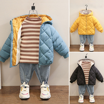 Childrens cotton clothes childrens clothing 2021 autumn and winter plus Velvet Baby Cotton clothes winter boys and girls cotton padded jacket childrens winter coat