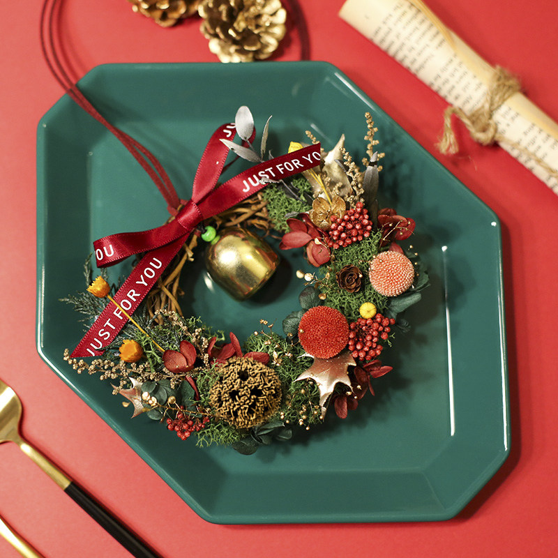 Rose eternal life flower diy material package Christmas Wreath Pentagonal wreath Car car pendant pieces handmade diy production