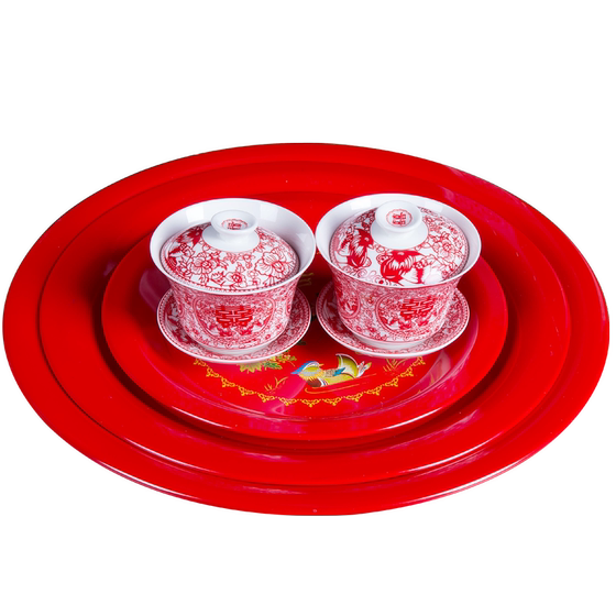 Wedding tea tray, toast, wedding pot, red tray, dowry tray, wedding tray, toast tea cup, tea set