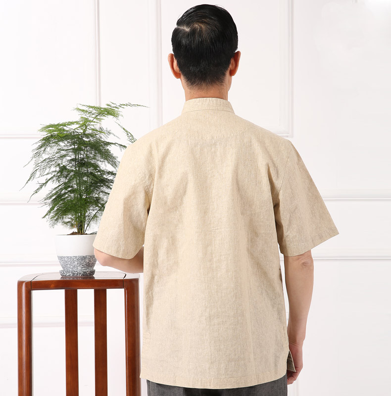 Mùa hè 2017 bộ đồ Tang nam cổ điển Trung Quốc áo khoác gió nam phù hợp với trang phục trung niên vải thô đồ bộ đẹp