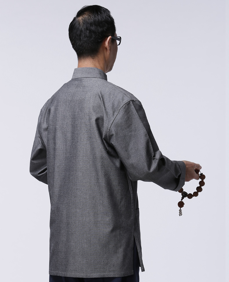 Nam trung niên Tang phù hợp với xuân hè mùa thu tay dài khóa cotton Trung Quốc gió cha ông Tang trang phục dân tộc thái