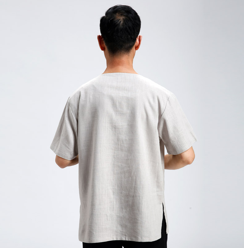 Quốc phục mùa hè giản dị Trung Quốc nam trung niên phù hợp với tuổi trung bo dan toc cho nam nu