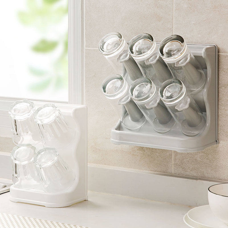 Wall-mounted cup storage rack household plastic cup rack water cup drain rack cup rack glass cup rack
