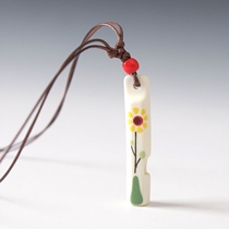 Voiceless Whistle Necklace Ceramic Jewelry Ornaments Small Fresh Couple Necklace Sweater Chain Women Childrens Toys