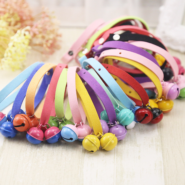 Macaron-colored candy-colored pet bell collar dog cat collar teddy bear bell neck collar