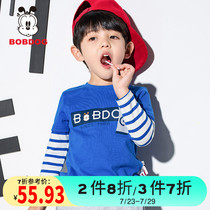 Babu Bean Childrens clothing Boys long-sleeved T-shirt Baby spring and Autumn clothes Childrens stitching casual top base shirt tide