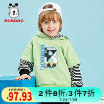 Babu bean childrens clothing Boys sweater Childrens foreign style outside wear clothing Spring new baby with a hat cartoon Korean version of the tide