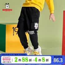 Babou childrens clothing boy pants Tide brand childrens new leisure tooling trousers Korean version of foreign style sports pants foreign gas
