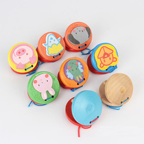 Orff childrens percussion instruments Wooden cartoon castanets Animal round dance board Dance board diy accessories 2-3-6 years old