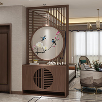  Home barrier entrance cabinet entrance door solid wood partition lattice New Chinese screen partition living room shelf Type A